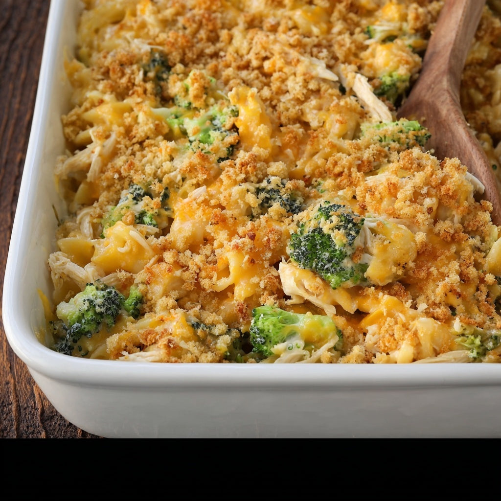 Chicken Broccoli Mac & Cheese with Buttered Ritz Cracker Crumble Topping