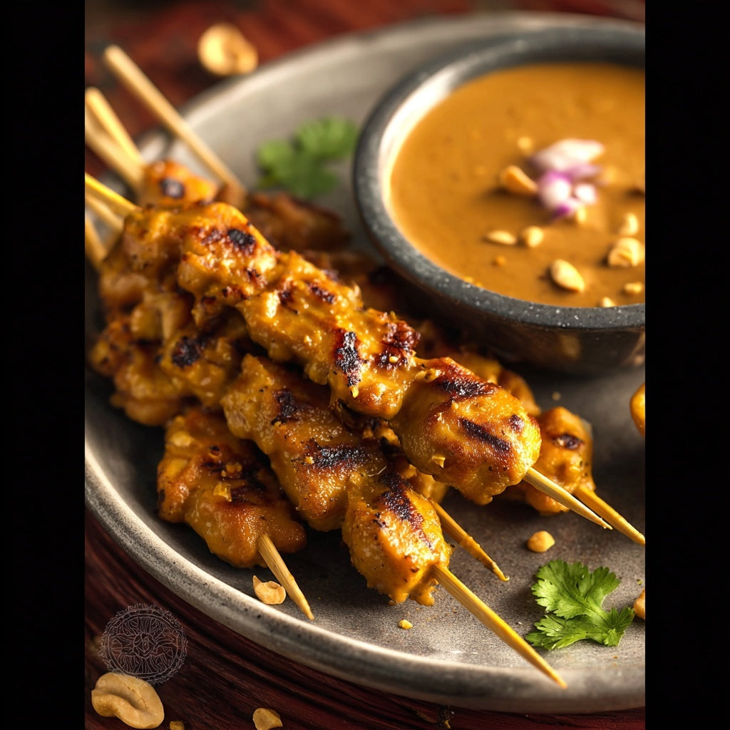 Chicken Satay Skewers & Peanut Sauce