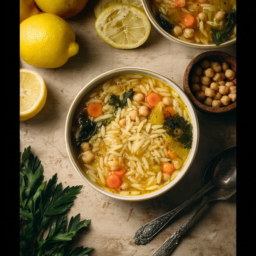 Lemon Chickpea Orzo Soup