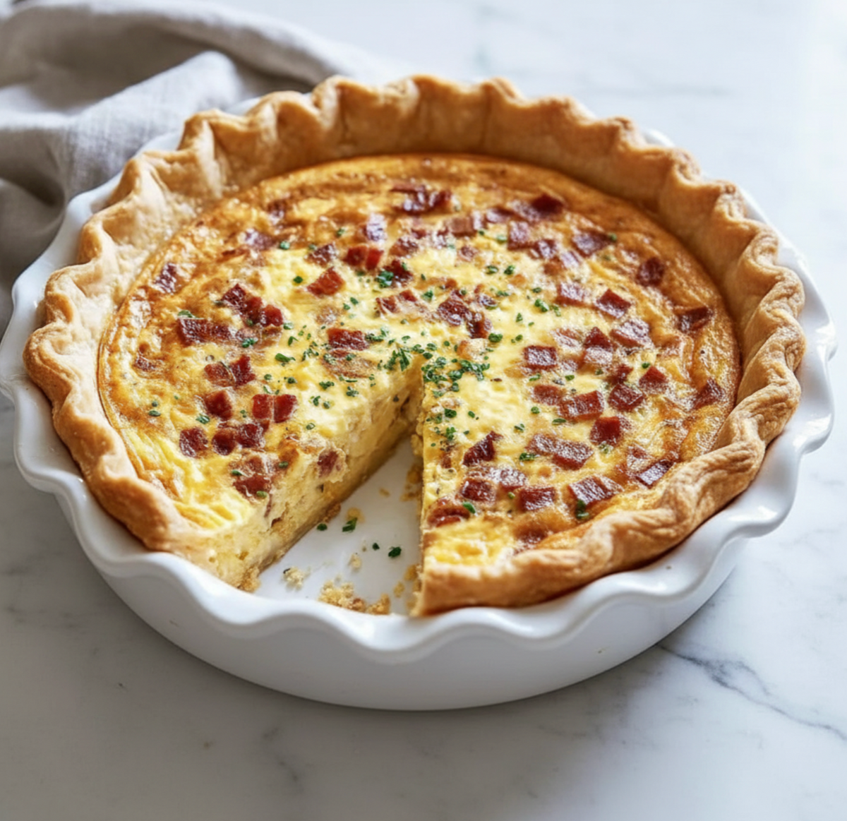 Spinach Bacon Swiss Quiche