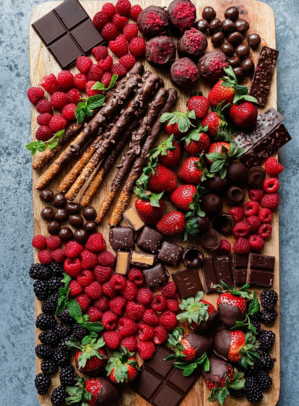 Berries and Chocolate Charcuterie Board