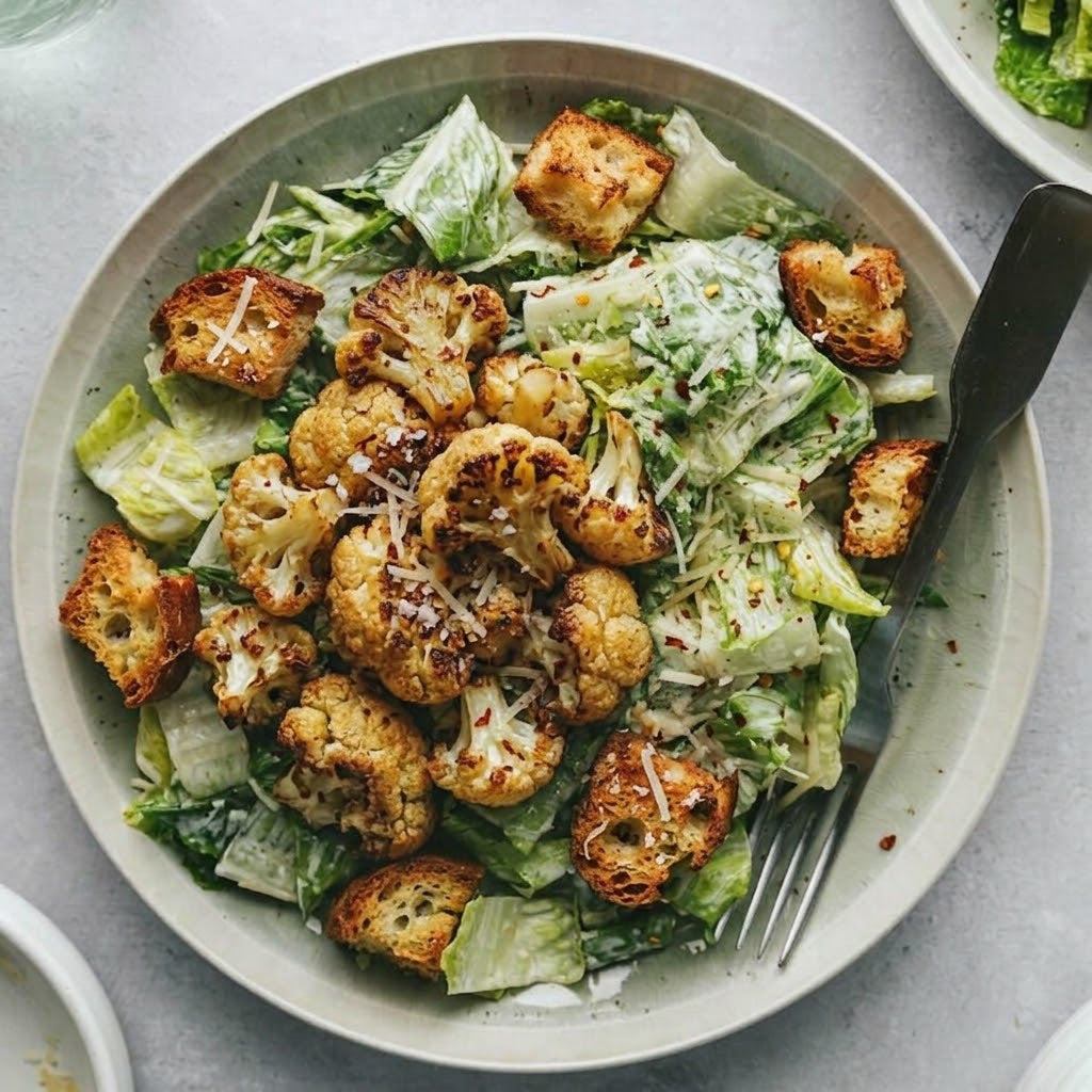 Roasted Cauliflower Caesar Salad
