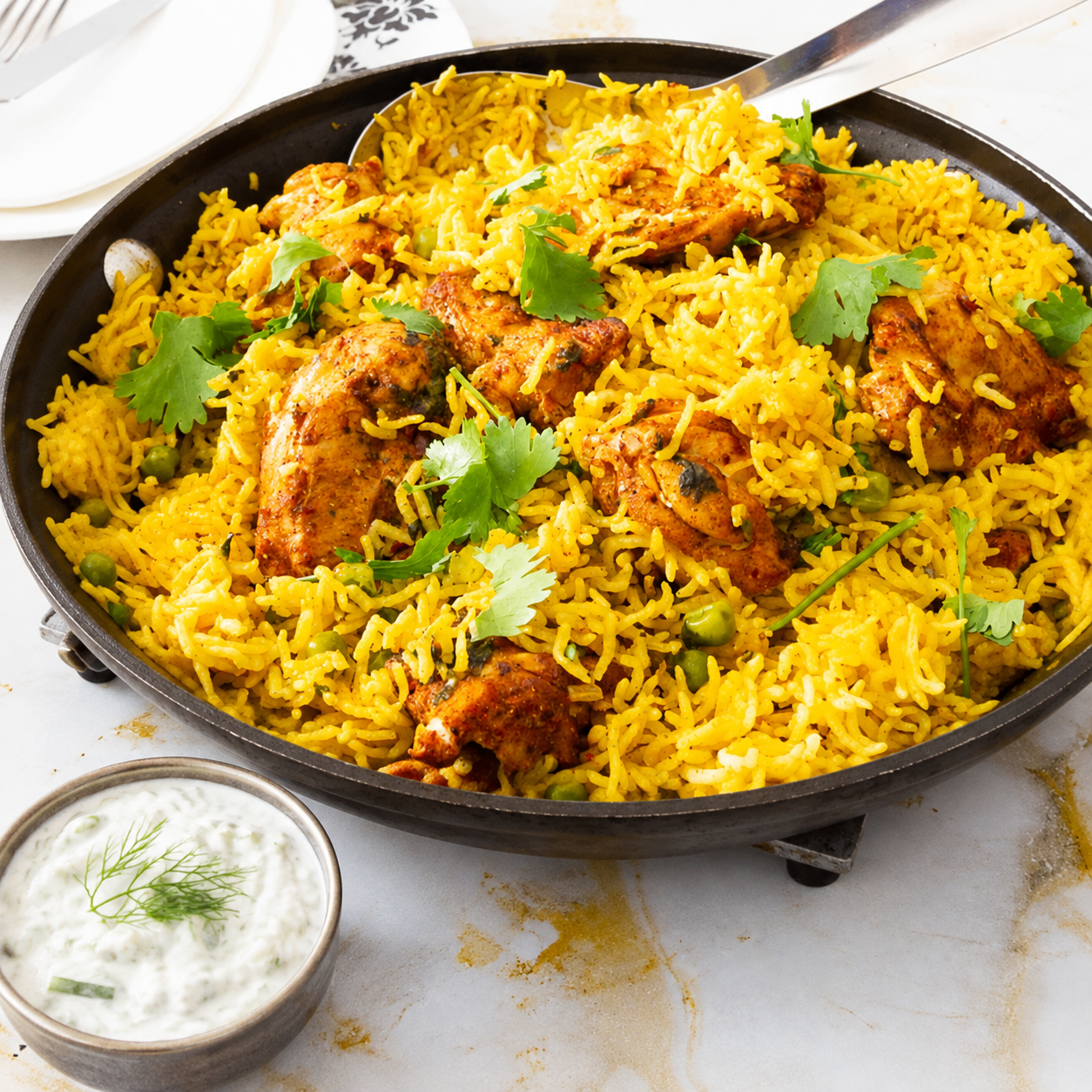 Chicken Gyro Bowls with Basmati Turmeric Rice and Tzatziki