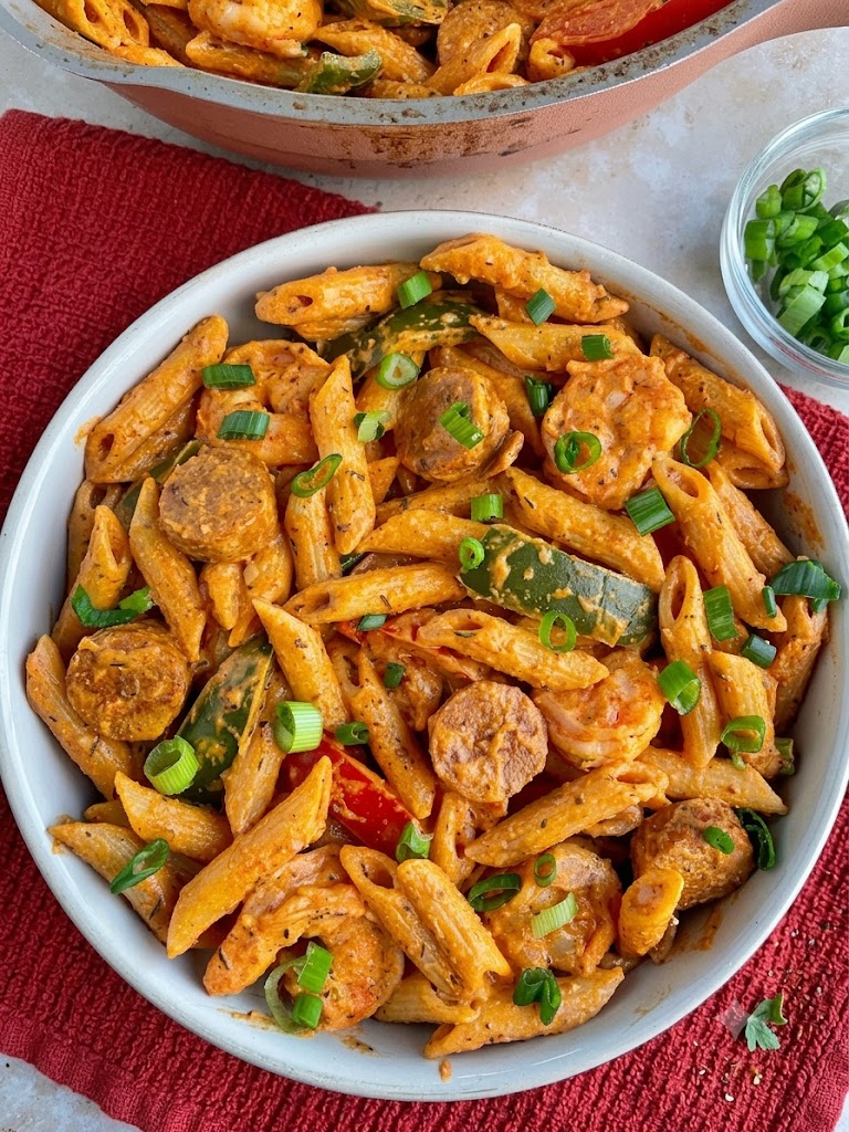 Creamy Cajun Shrimp & Andouille Pasta
