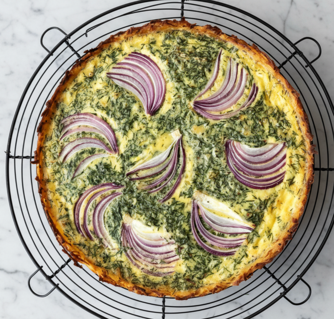 Dill Feta and Shallot Quiche
