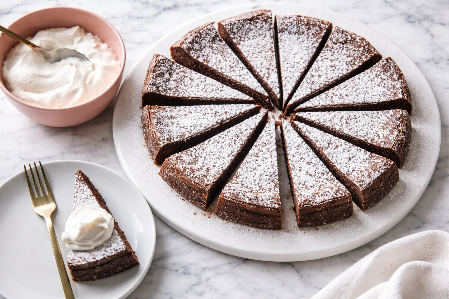 Flourless Chocolate Cake with Fresh Mascarpone Cream