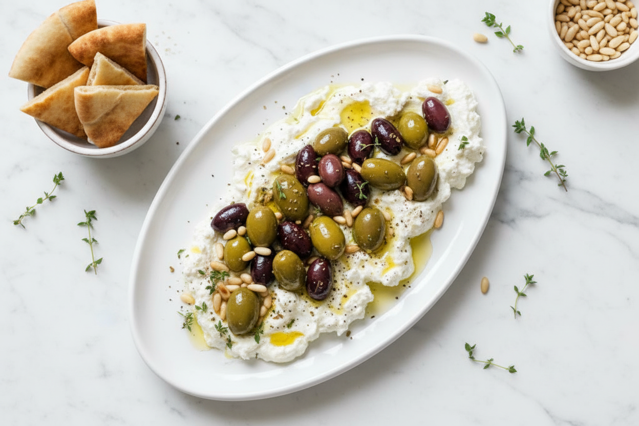 Greek Olive Feta Shmear Board
