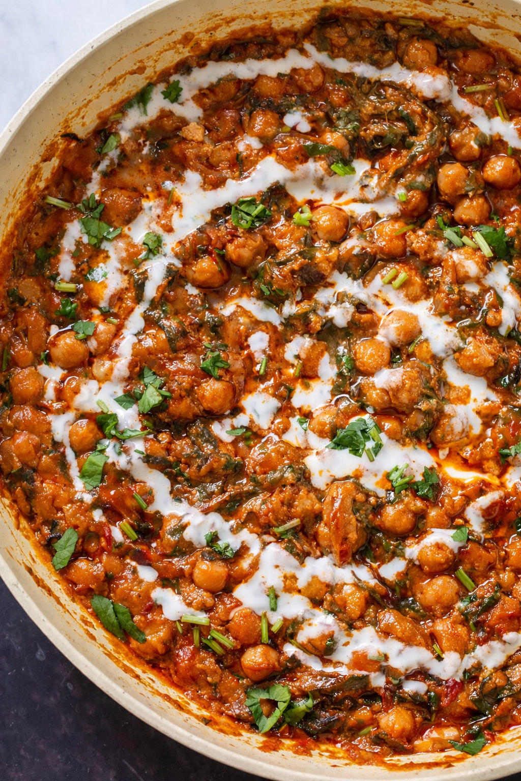 Harissa Chickpeas and Greens with Herb Basmati Rice Pilaf