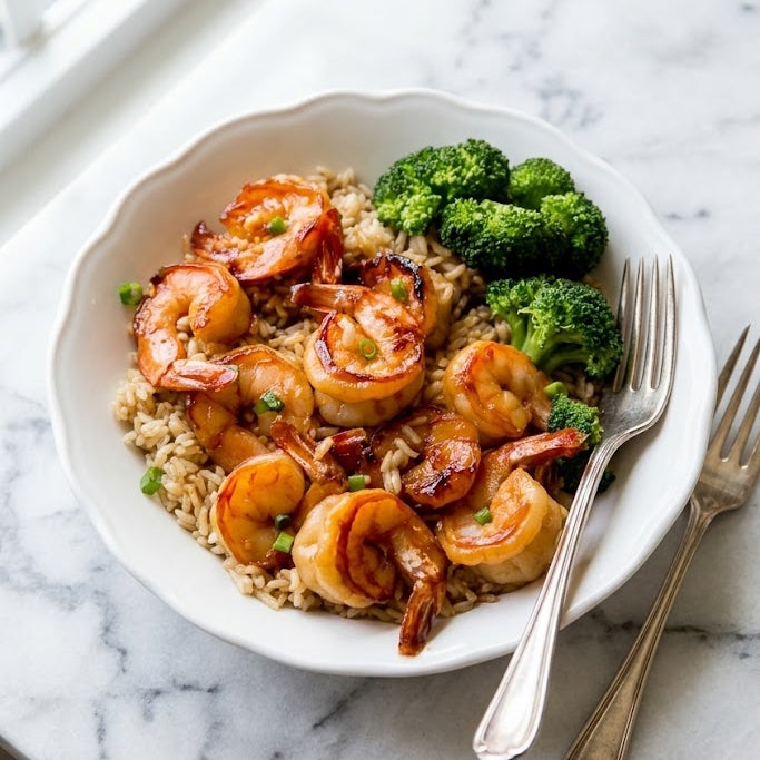 Honey Garlic Shrimp with Rice