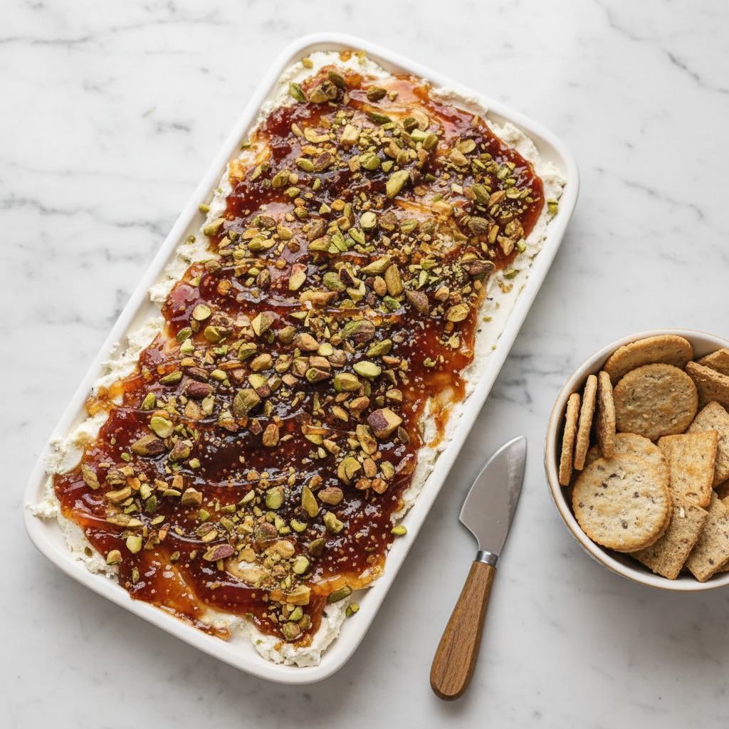 Hot Honey Fig Pistachio Shmear Board