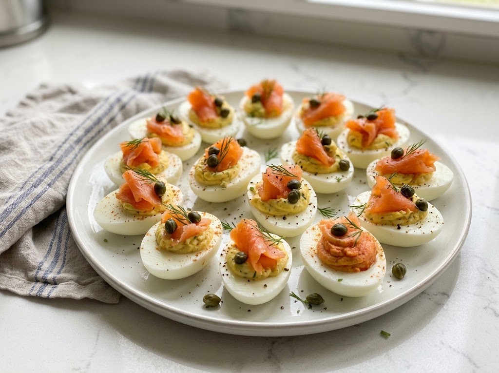 Smoked Salmon Deviled Eggs