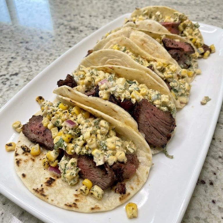 Steak Elote Tacos