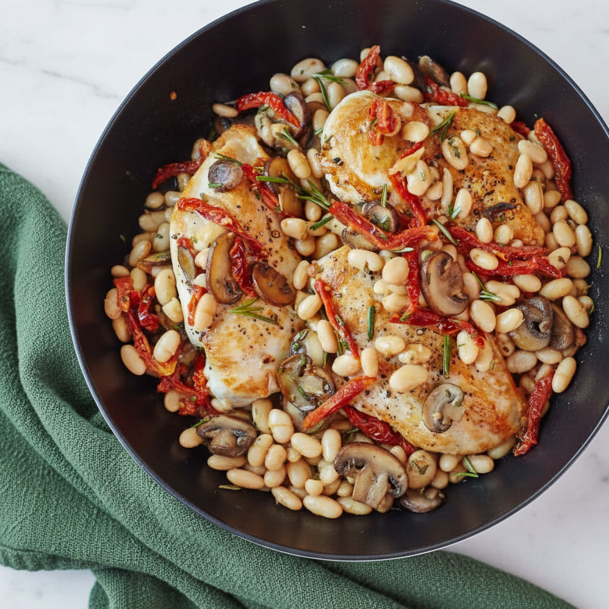 Tuscan Chicken and White Beans