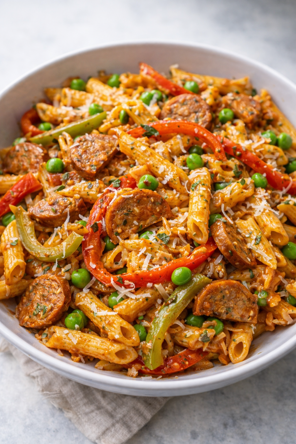 Vegan Sausage and Peppers Cajun Pasta
