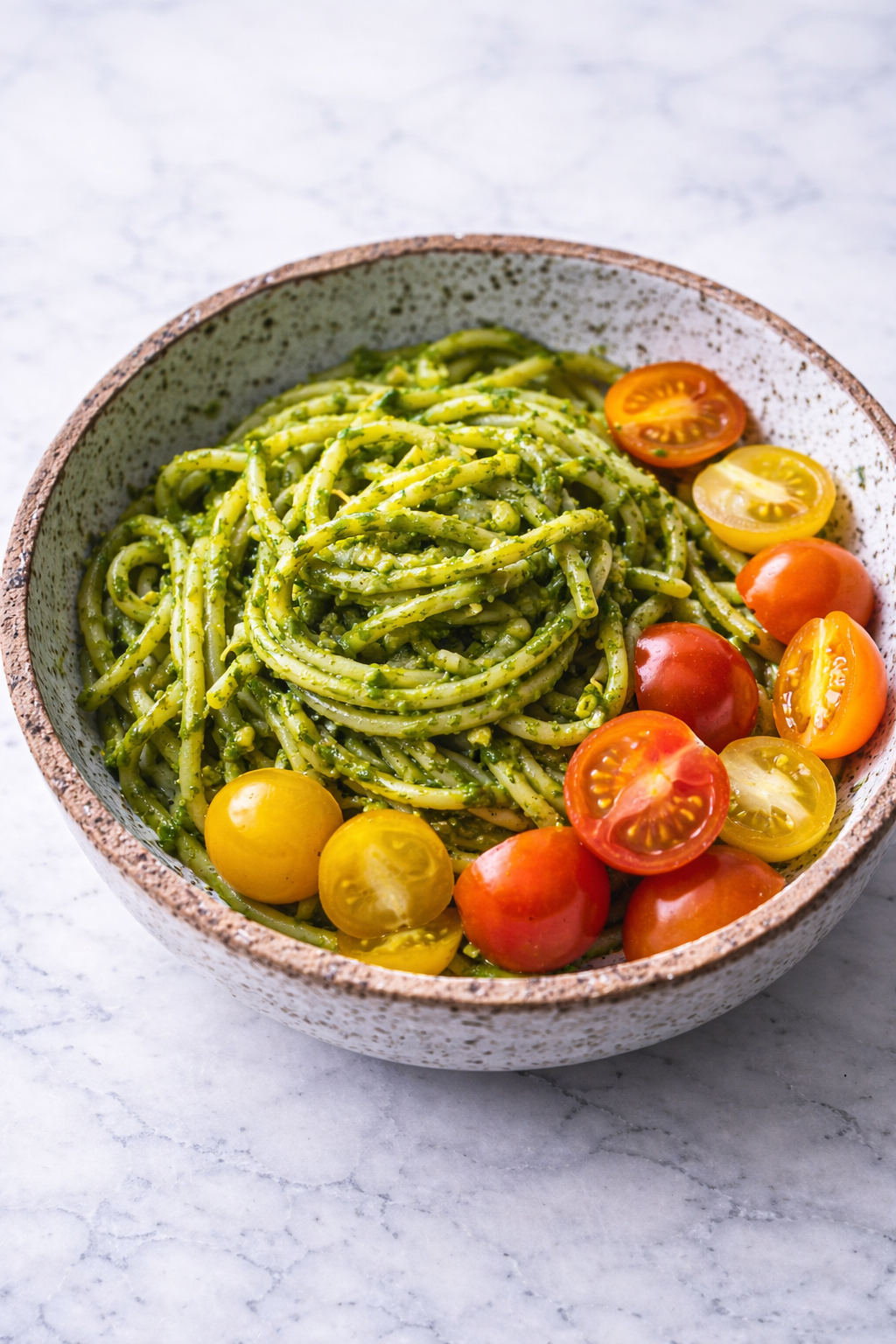 Arugula Pesto Bucatini Pasta