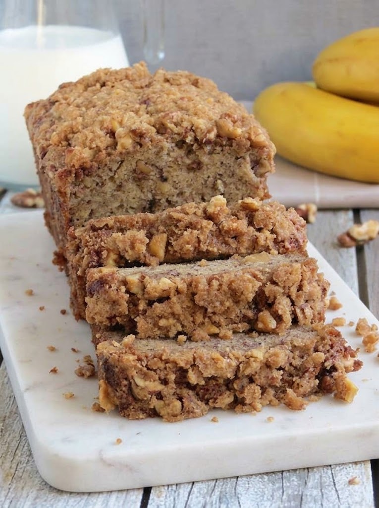 Banana Iced Streusel Pound Cake