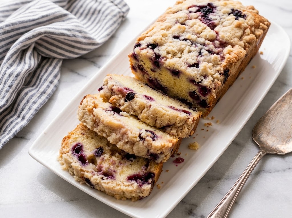 Blueberry Iced Streusel Pound Cake
