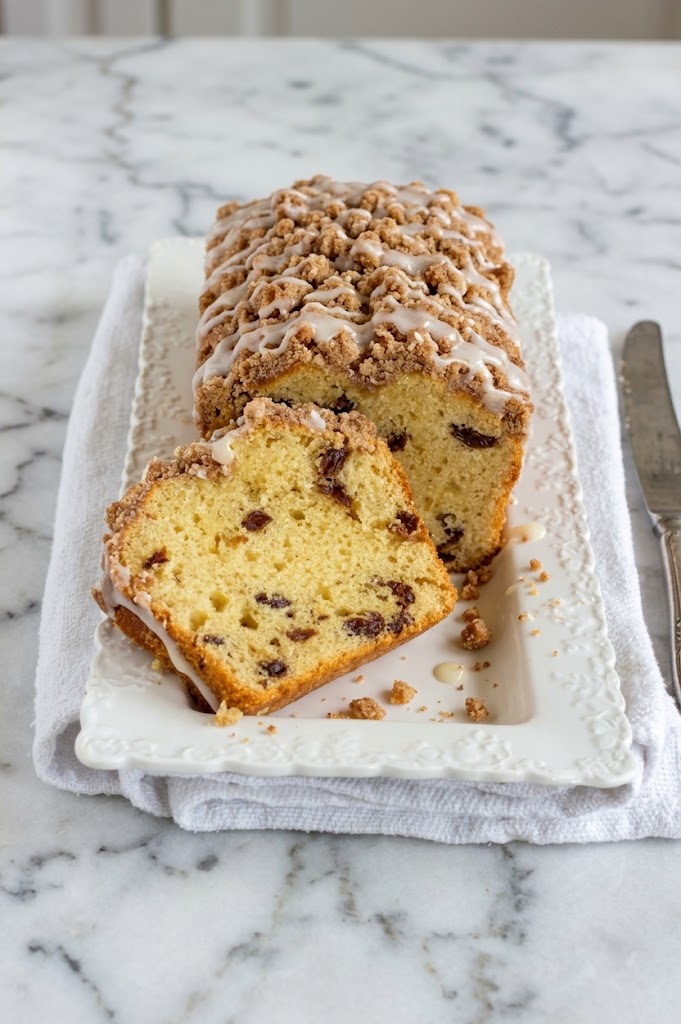 Cinnamon Raisin Iced Streusel Pound Cake