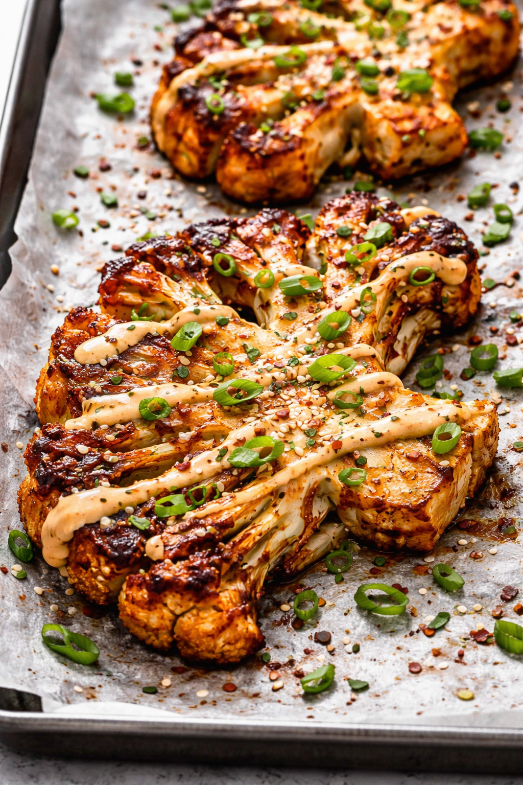 Gochujang Cauliflower with High Protein Spicy Mayo