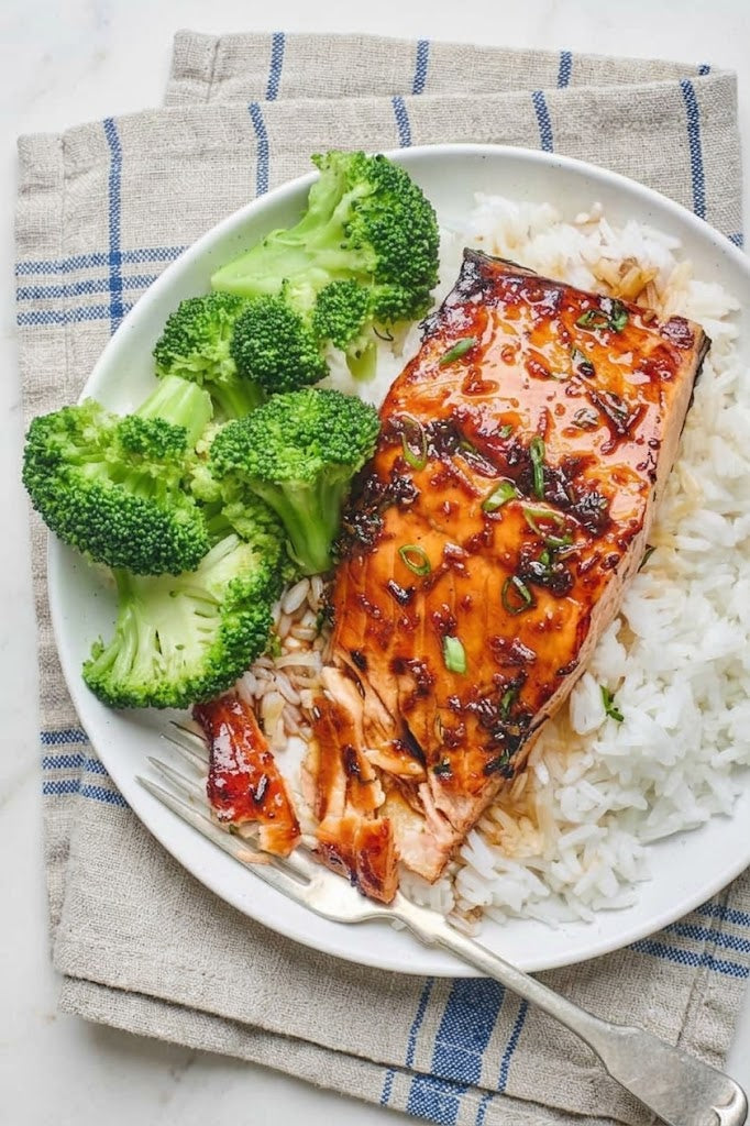 Honey Garlic Salmon with Rice