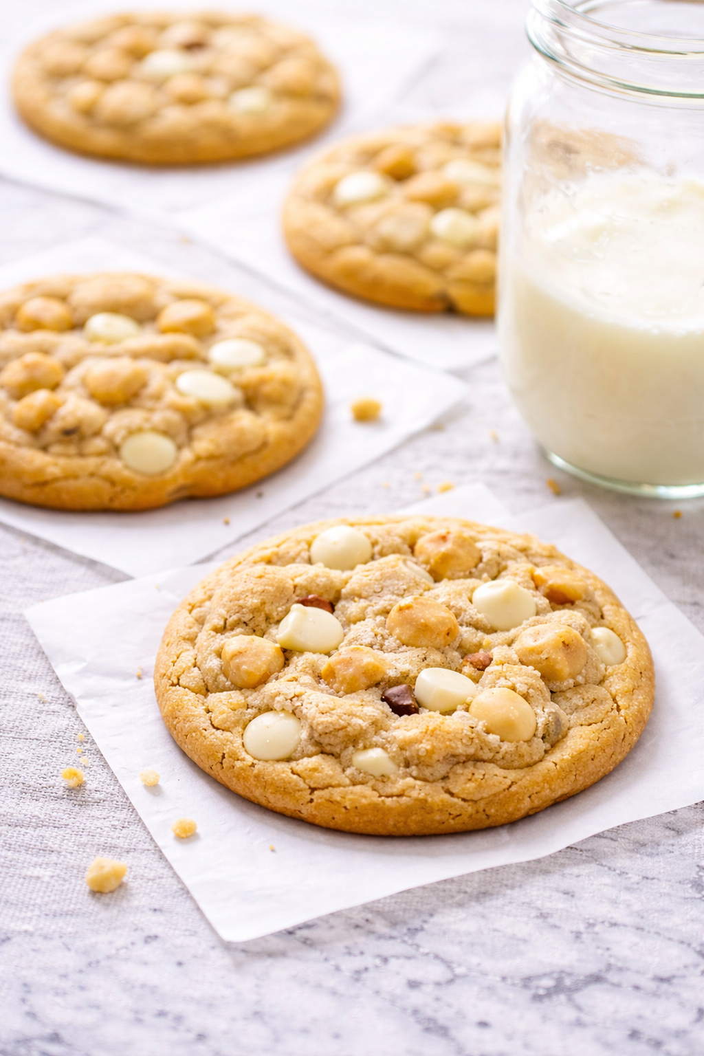 Lemon Macadamia White Chocolate Cookies