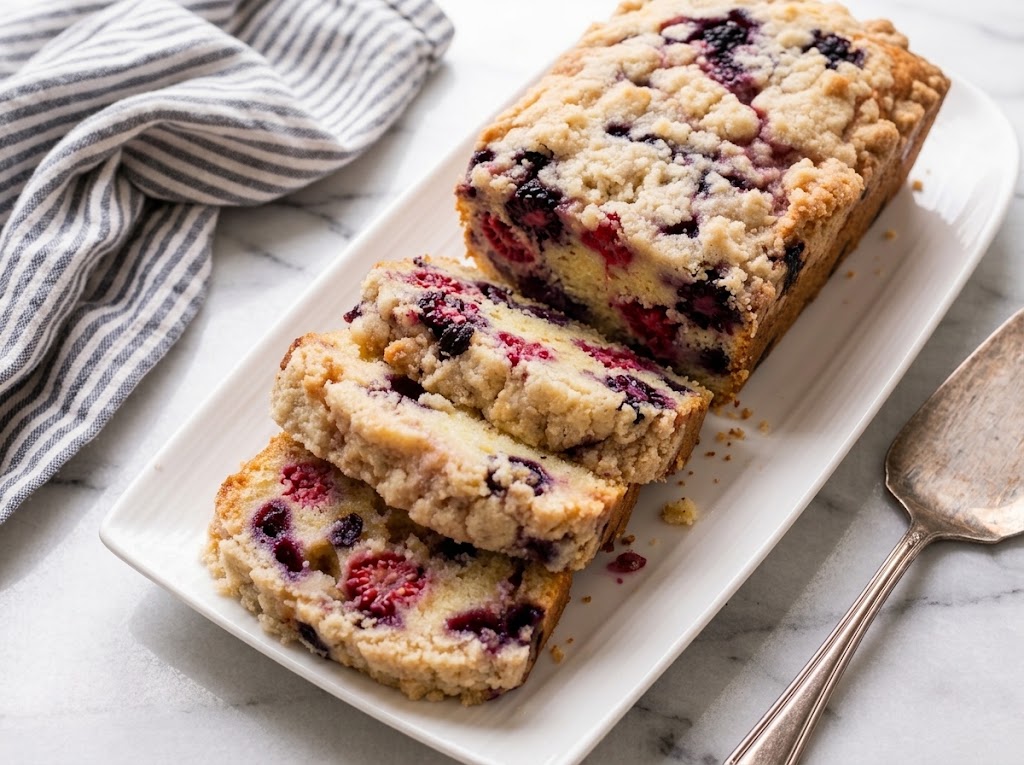 Mixed Berry Iced Streusel Pound Cake