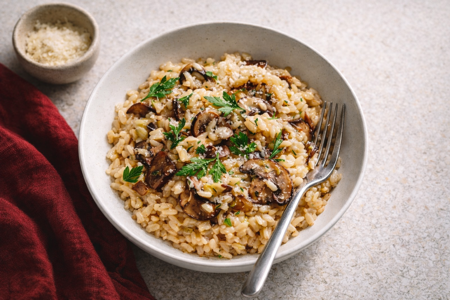 Mushroom and Caramelized Onion Risotto