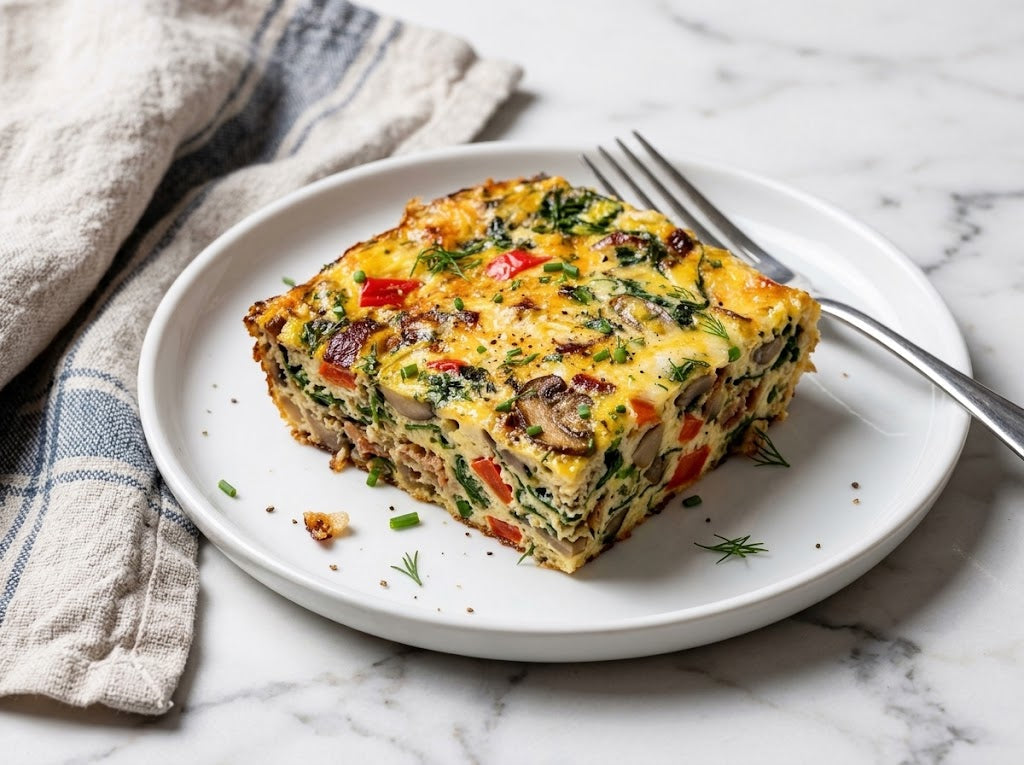 Mushroom and Peppers Brunch Casserole