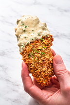 Pretzel Crusted Chicken Tenders with Honey Mustard Dip