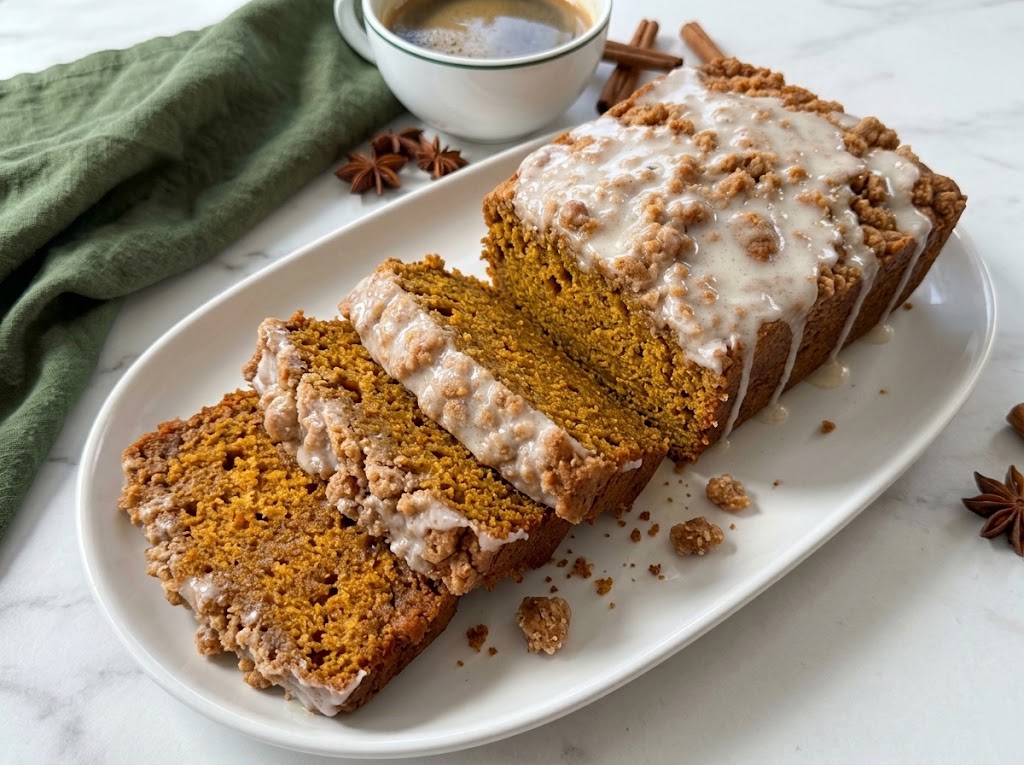 Pumpkin Spice Iced Streusel Pound Cake