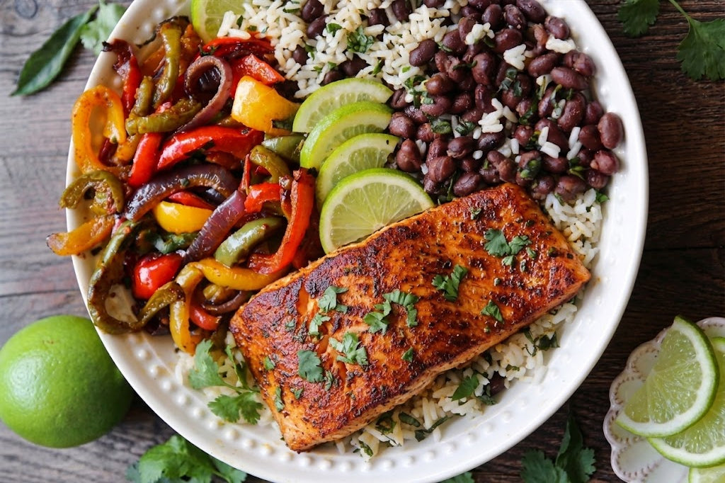 Salmon Fajita Bowls