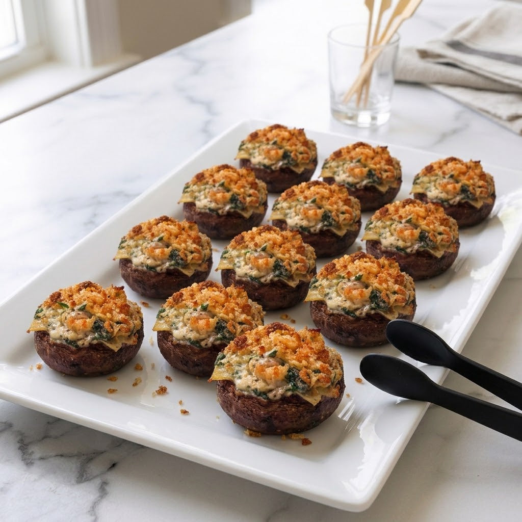 Spinach Artichoke Dip Stuffed Mushrooms