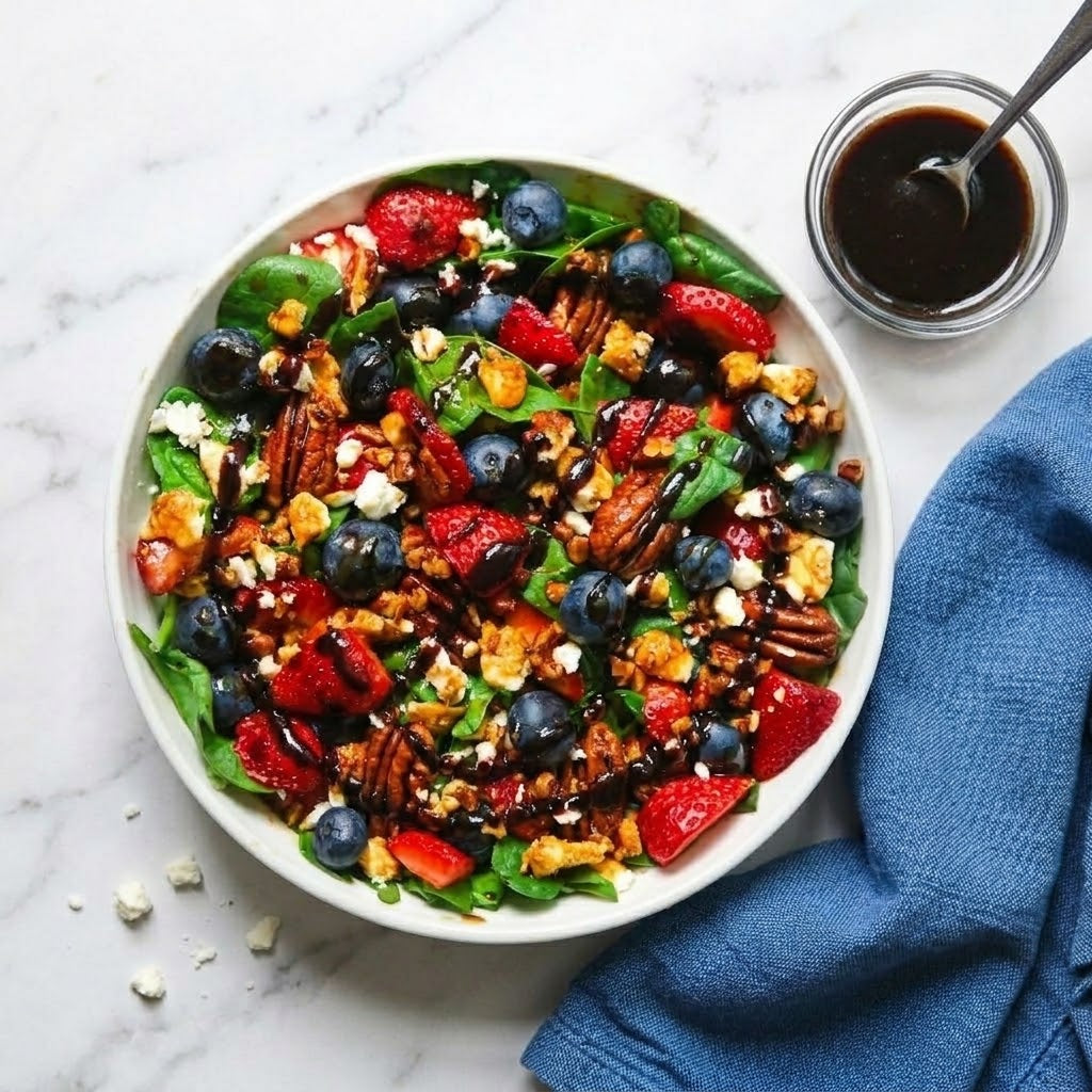 Strawberry Blueberry Spinach Salad