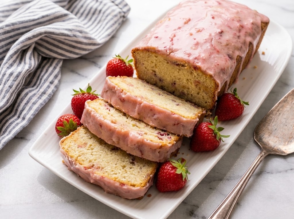 Strawberry Iced Pound Cake