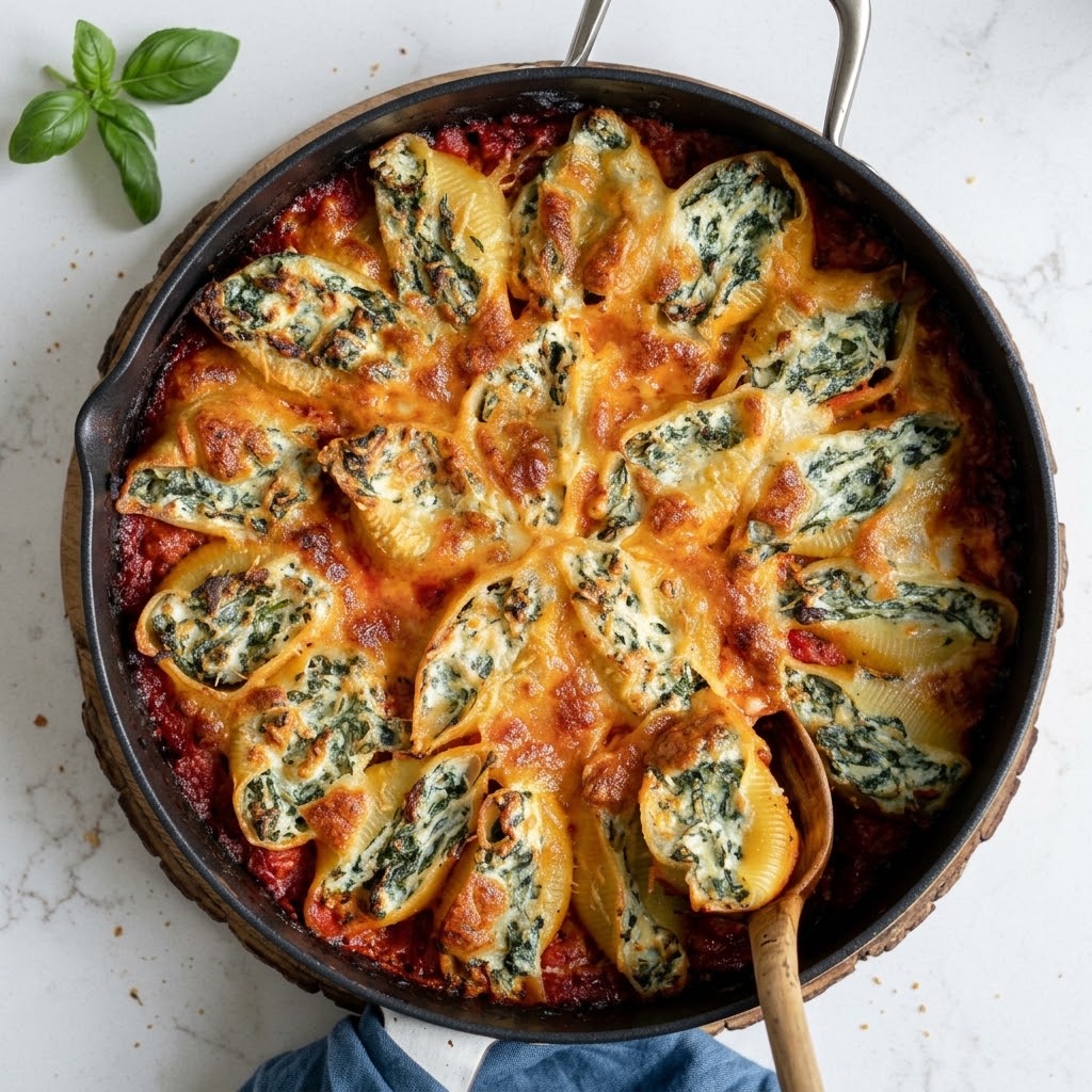 Baked Stuffed Shells with Ricotta and Spinach