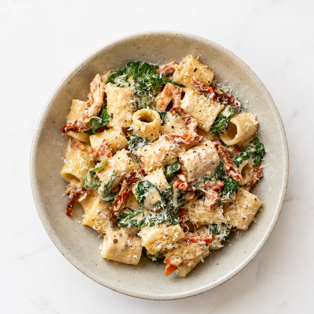 Sun Dried Tomato Spinach Pasta