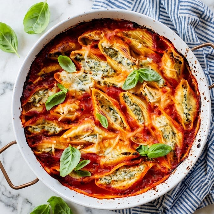 Vegetarian Stuffed Shells with Marinara Sauce