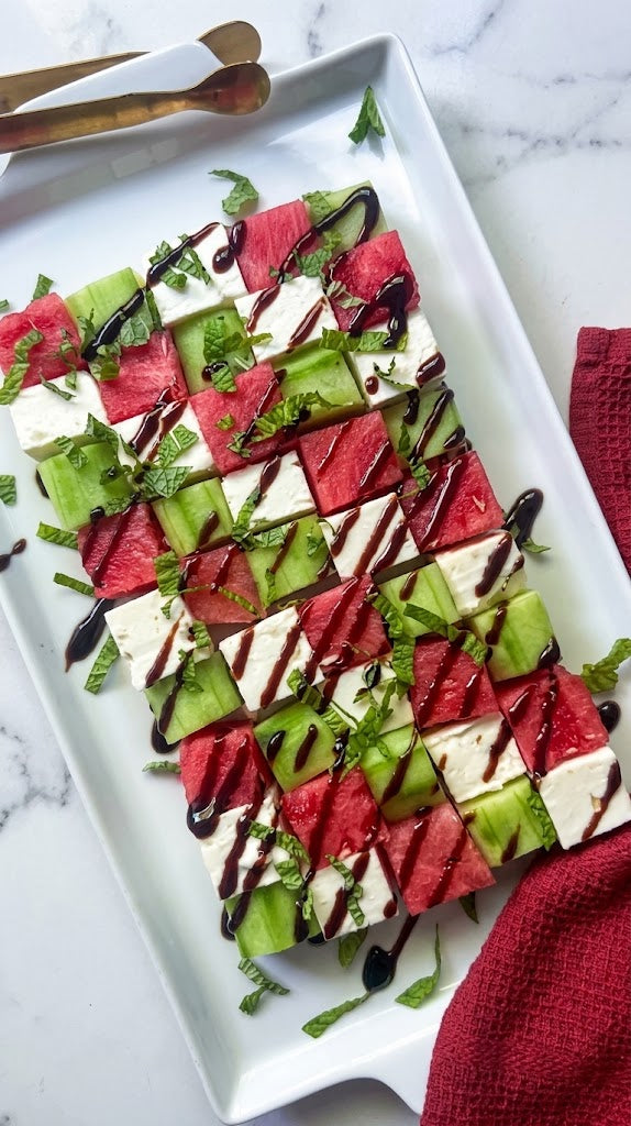 Watermelon Feta Cucumber Salad